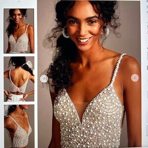 Elegant Beaded White Top